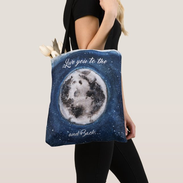 Bolso De Tela Te Amas A La Luna Y A La Vuelta (Detalle)