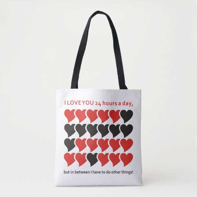 BOLSO DE TELA TE AMO 24 HORAS... (Anverso)