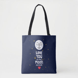 Bolso De Tela Te amo a la luna y atrás