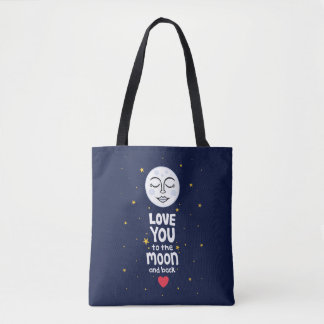 Bolso De Tela Te amo a la luna y atrás