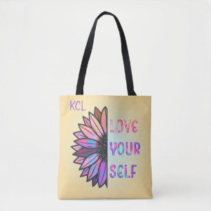 Bolso De Tela Te amo a ti mismo girasol Inspirador personalizado