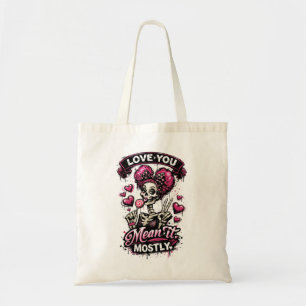 Bolso De Tela Te Amo De Verdad Mayormente Chica Esqueleto