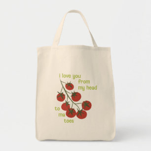 Bolso De Tela Te amo desde mi cabeza a mis tomates