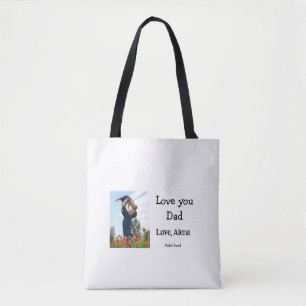 Bolso De Tela Te amo el día de papá padre elegante agregar texto