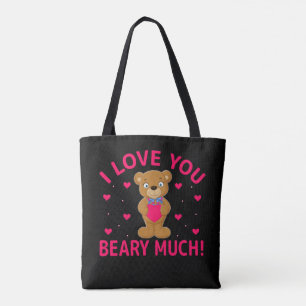 Bolso De Tela Te Amo Mucho Teddy Bear
