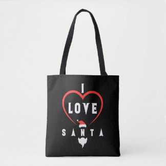 Bolso De Tela Te Amo Santa Navidades