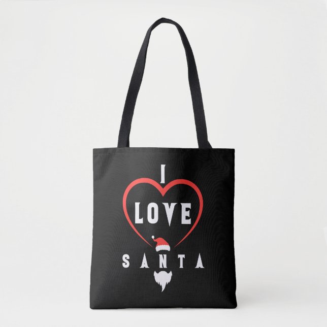 Bolso De Tela Te Amo Santa Navidades (Anverso)