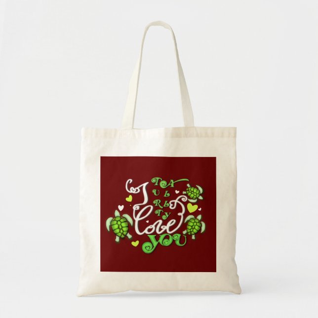 Bolso De Tela Te amo totalmente - Día de San Valentín (Frente)