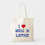 Bolso De Tela Te amo un latke<br><div class="desc">¡Un gran regalo de Chanukah para decirle a alguien lo mucho que les quieres con un juego de palabras con Latke!</div>