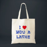 Bolso De Tela Te amo un latke<br><div class="desc">¡Un gran regalo de Chanukah para decirle a alguien lo mucho que les quieres con un juego de palabras con Latke!</div>