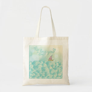 Bolso De Tela Te amo velero