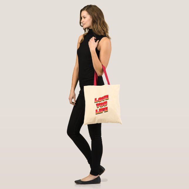 BOLSO DE TELA TE AMO VIDA (Anverso (modelo))