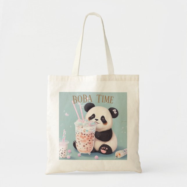 Bolso De Tela Té de burbuja de café con café, té de boba (Frente)