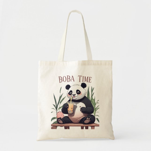Bolso De Tela Té de burbuja de café con café, té de boba (Frente)