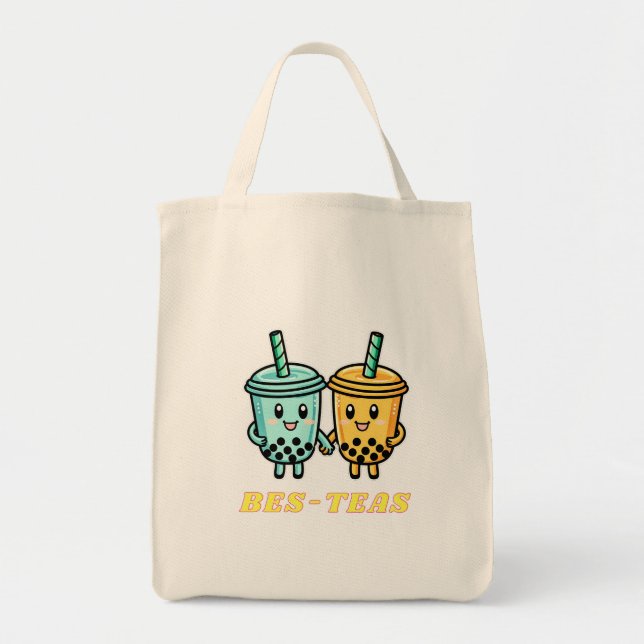 Bolso De Tela Té de burbuja de Kawaii Boba (Frente)