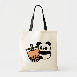Bolso De Tela Té de burbuja y oso panda