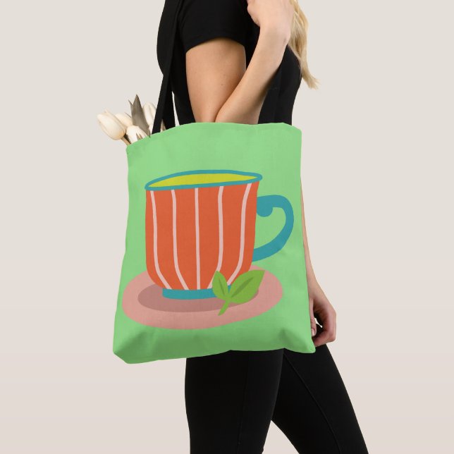 Bolso De Tela Té de menta para los amantes del té (Detalle)