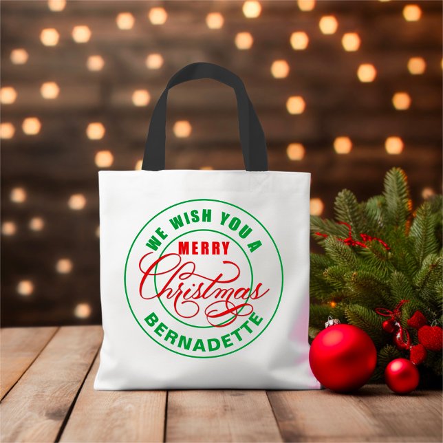 Bolso De Tela Te Deseamos Una Feliz Navidad Nombre Personalizado (Subido por el creador)