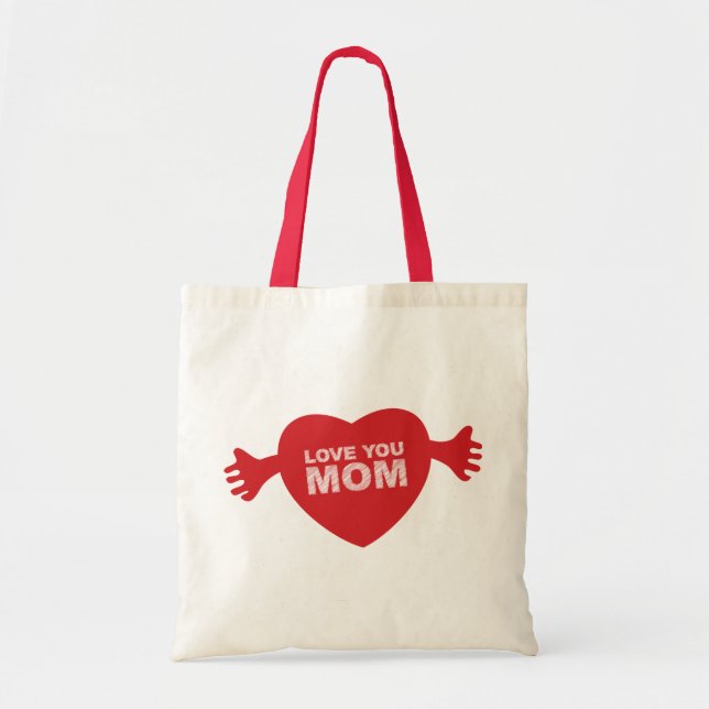 Bolso De Tela Te quiero, mamá, corazón (Frente)