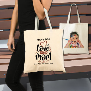 Bolso De Tela Te quiero mamá, foto de Personalizable colorida