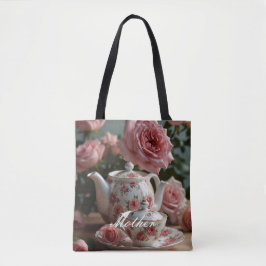 Bolso De Tela Té Rosa de col rosa