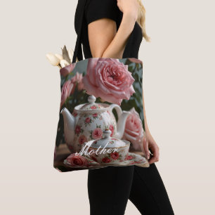 Bolso De Tela Té Rosa de col rosa
