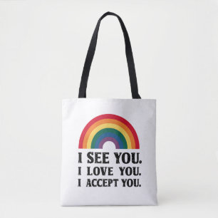 Bolso De Tela Te veo te amo te acepto LGBTQ
