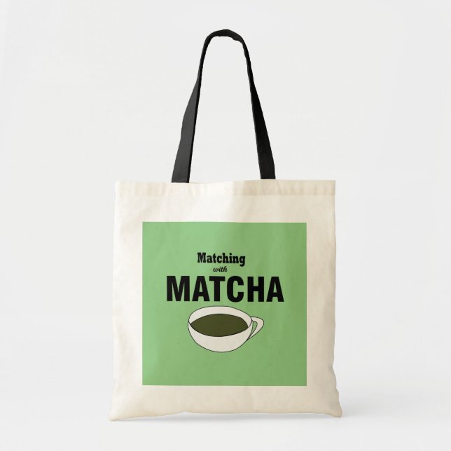 Bolso De Tela Té Verde Matcha (Frente)