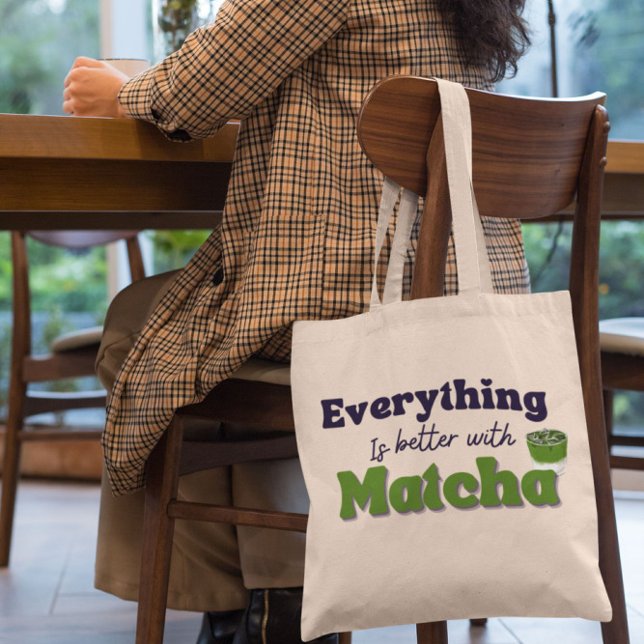 Bolso De Tela Té verde matcha, todo es mejor con matcha (Subido por el creador)