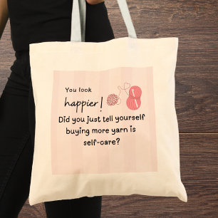 Bolso De Tela ¡Te ves más feliz! Comprando hilo de autocuidado