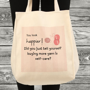 Bolso De Tela ¡Te ves más feliz! Gracioso Yarn