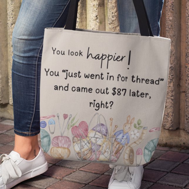 Bolso De Tela ¡Te ves más feliz! Tema de artesanía de coser (Subido por el creador)