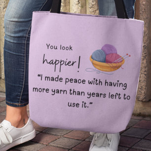 Bolso De Tela ¡Te ves más feliz! Yarn comprando artesanía