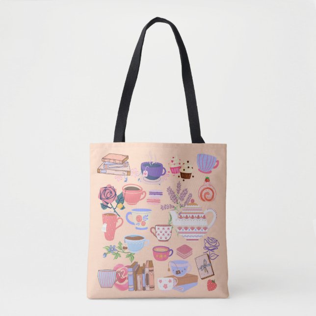 Bolso De Tela Té y Libros (Anverso)