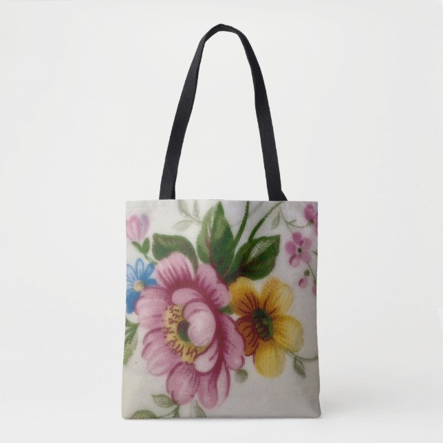Bolso De Tela Tea Cup Floral Bouquet Tote Bag (Anverso)