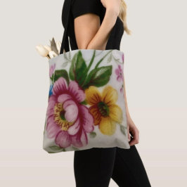 Bolso De Tela Tea Cup Floral Bouquet Tote Bag