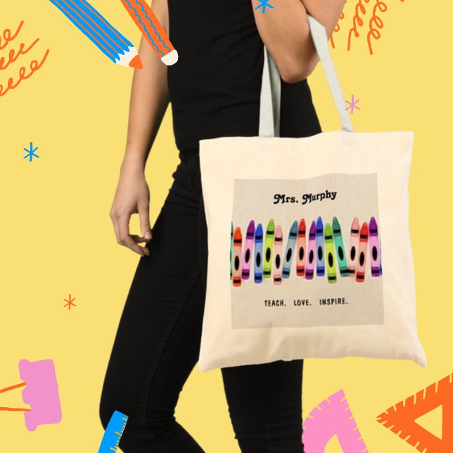 Bolso De Tela Teach-Love-Inspire Crayons themed Teacher Gift (Subido por el creador)