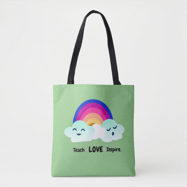 Bolso De Tela Teach Love Inspire Teacher Appreciation  (Anverso)