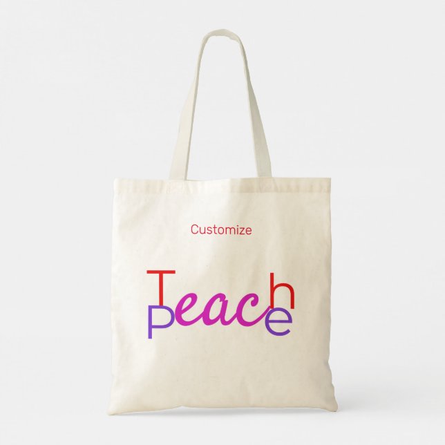 Bolso De Tela Teach Peace Thunder_Cove (Reverso)