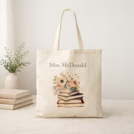 Bolso De Tela Teacher Appreciation Gift Floral Books