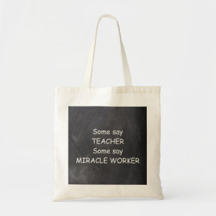 Bolso De Tela Teacher Miracle Worker Chalkboard Design Gift Idea