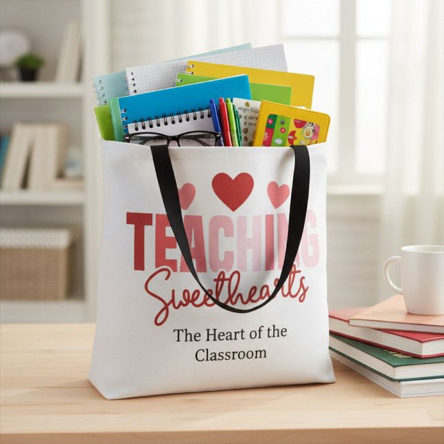 Bolso De Tela Teaching Sweethearts Teacher Valentine Tote Bag (Subido por el creador)