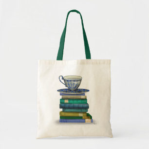 Bolso De Tela Teacup y libros 3