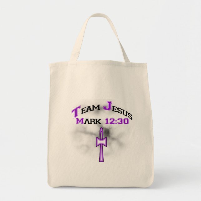 Bolso De Tela Team Jesus Mark 12:30 (Frente)