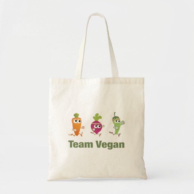 Bolso De Tela Team Vegan (Frente)