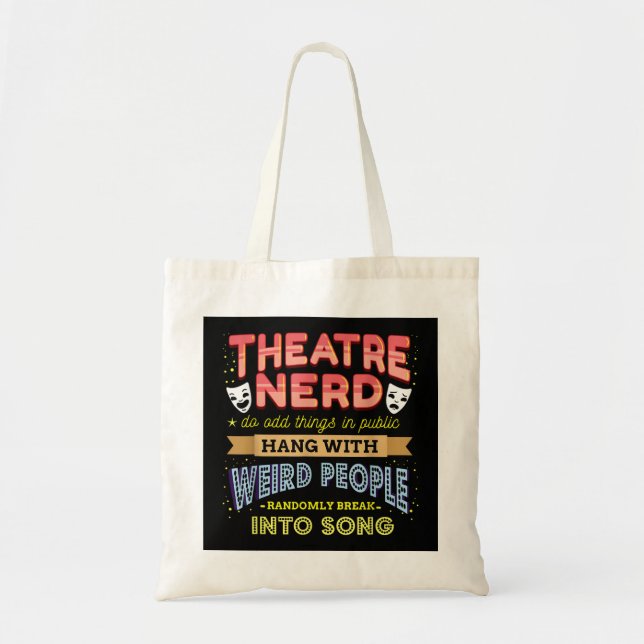Bolso De Tela Teatro Nerd, divertido actor de Broadway musical (Frente)
