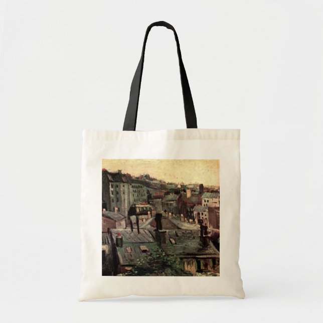 Bolso De Tela Techos y pilas de casas de Vincent van Gogh (Frente)