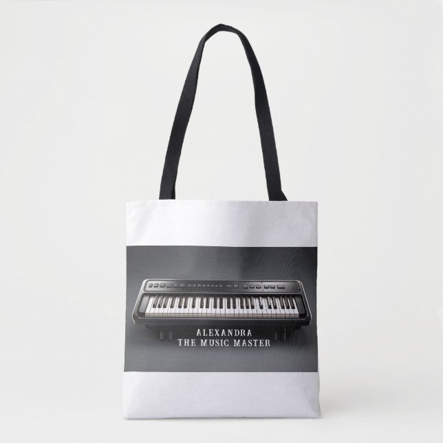 Bolso De Tela Teclado piano personalizado (Anverso)