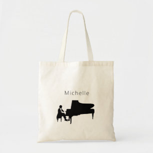 Bolso De Tela Teclado piano y notas musicales
