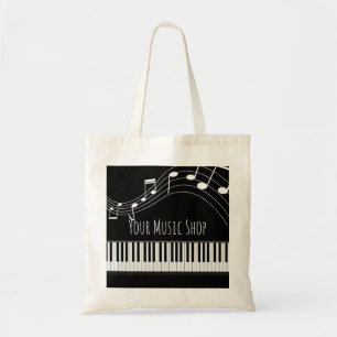 Bolso De Tela Teclado piano y notas musicales